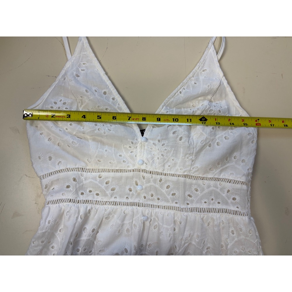 NWT White Eyelet Lace Maxi Dress V-Neck Large Boho Summer Bridal Cottagecore - Picture 7 of 11